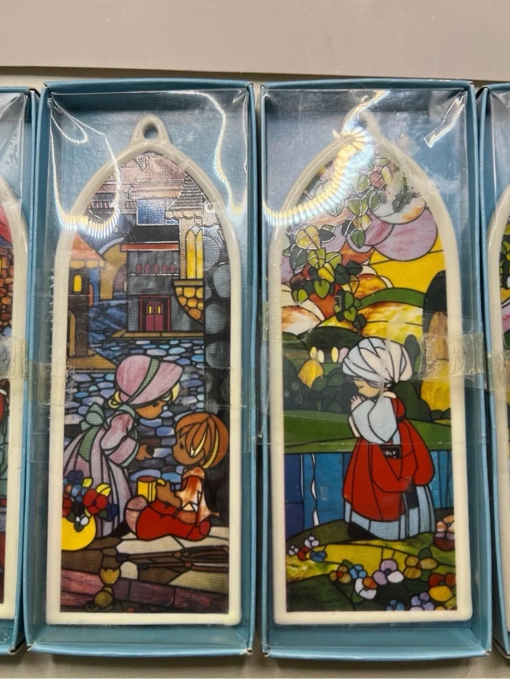 Enesco Precious Moments Collectors Club 6” Church Window Ornaments 1989 Japan
